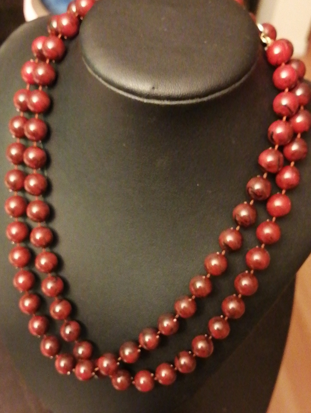 Sarah Coventry Red Beaded Long Vintage Necklace 35" Long